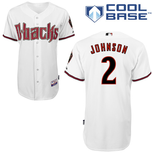 Kelly Johnson #2 MLB Jersey-Arizona Diamondbacks Men's Authentic Home White Cool Base Baseball Jersey